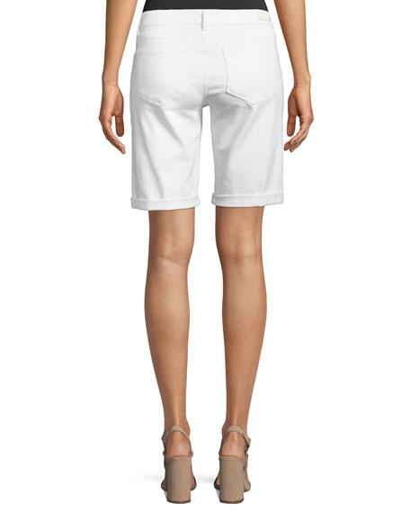Paige Jax Denim Bermuda Shorts In Crisp White | ModeSens