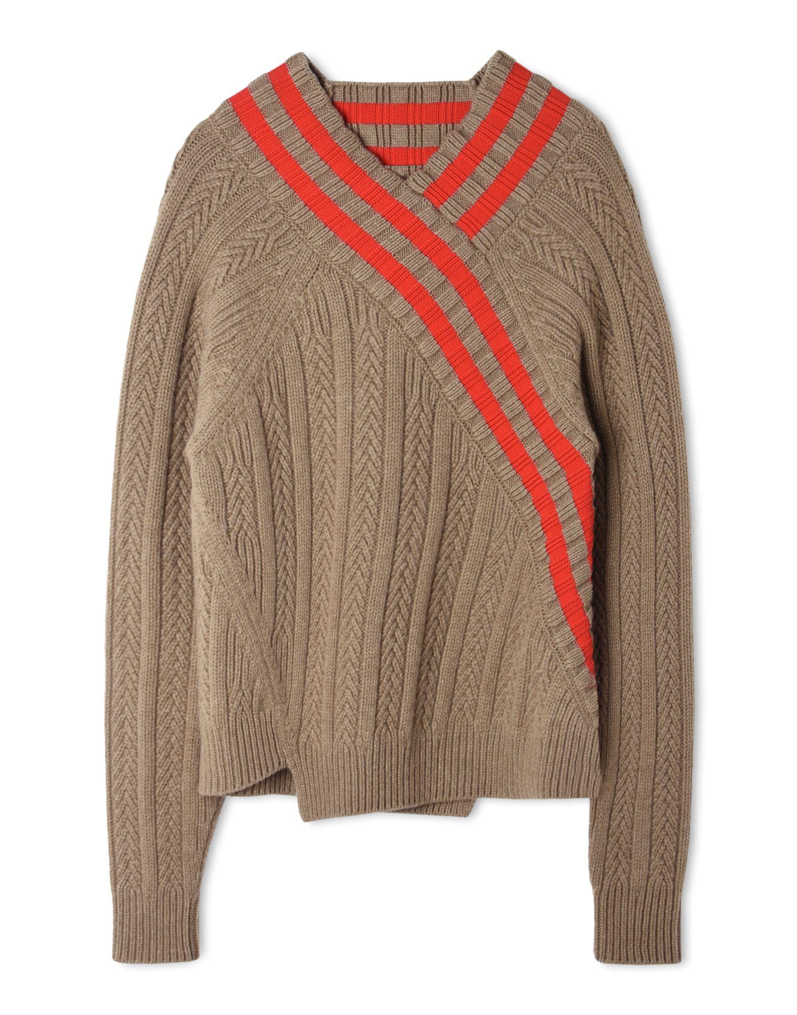 Jil Sander Striped Cable-knit Wool-blend Sweater In Brown | ModeSens