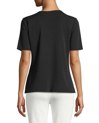Shop Misook Plus Size Short-sleeve Shell In Black