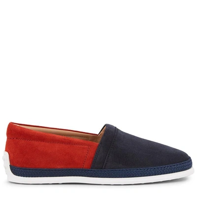 Shop Tod's Ons In Suede In Red,blue