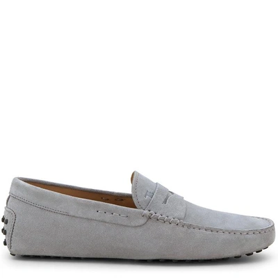 Shop Tod's Gommino Driving Shoes In Suede In Grey
