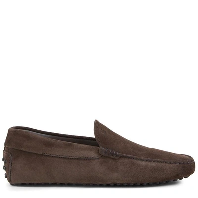 Shop Tod's Gommino Driving Shoes In Suede In Brown