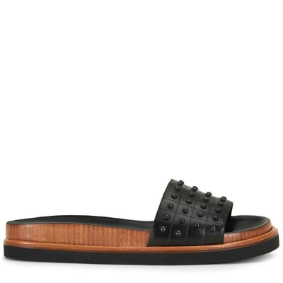 Shop Tod's Sandals In Leather In Black