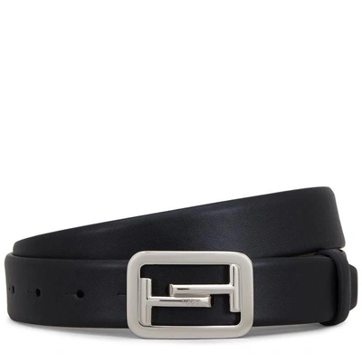 Shop Tod's Belt In Leather In Black