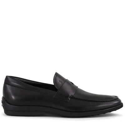 Shop Tod's Loafers In Leather In Black