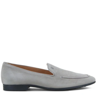 Shop Tod's Loafers In Nubuck In Grey
