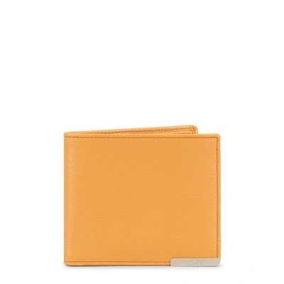 Shop Tod's Leather Wallet In Yellow