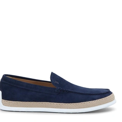 Shop Tod's Slip-ons In Suede In Blue