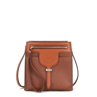 Shop Tod's Thea Crossbody Bag Mini In Red,brown