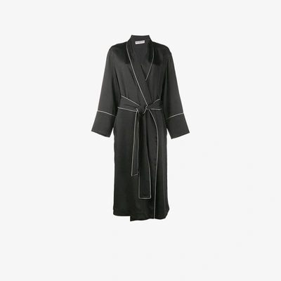Shop Balenciaga Contrast Piping Robe Jacket In Black