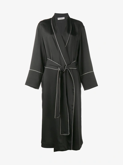 Shop Balenciaga Contrast Piping Robe Jacket In Black