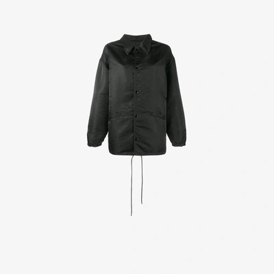 Shop Balenciaga Drawstring Hem Jacket In Black