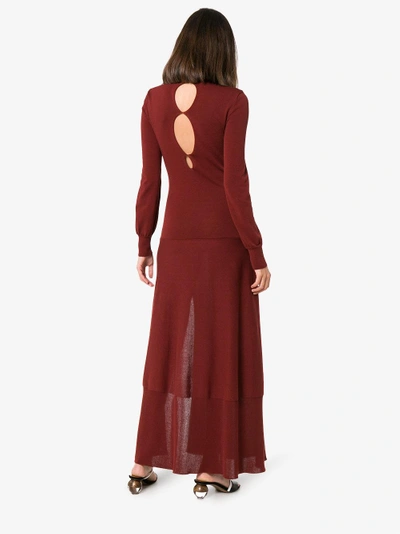 Shop Jacquemus Long Sleeve Turtle Neck Maxi Dress In Red
