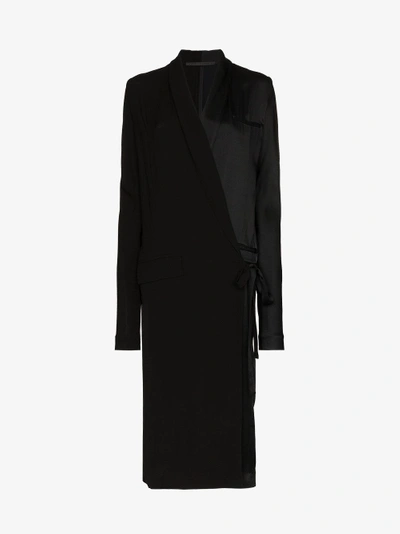 Shop Haider Ackermann Long Sleeve Maxi Coat In Black