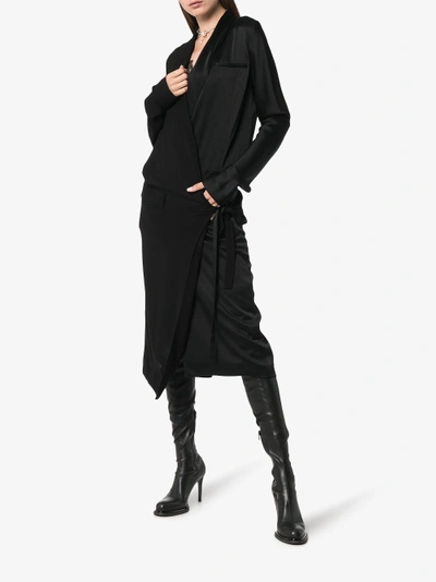 Shop Haider Ackermann Long Sleeve Maxi Coat In Black