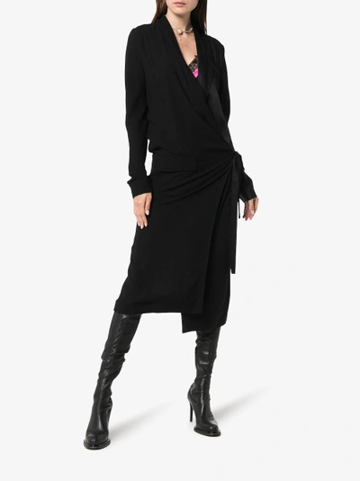 Shop Haider Ackermann Long Sleeve Maxi Coat In Black