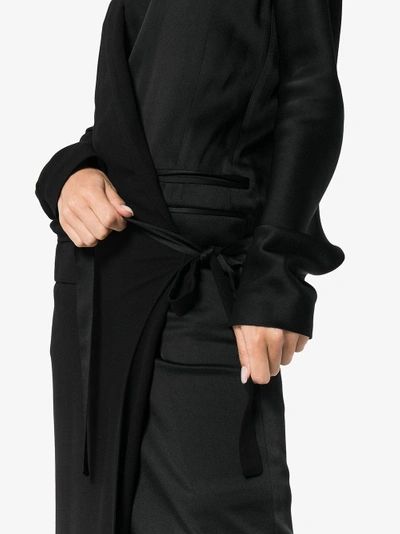 Shop Haider Ackermann Long Sleeve Maxi Coat In Black