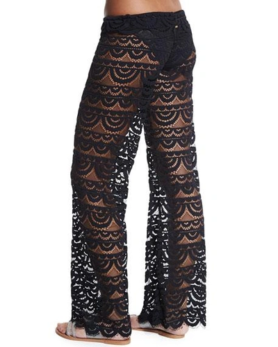 Shop Pilyq Malibu Embroidered-lace Coverup Pants In Lace Diva