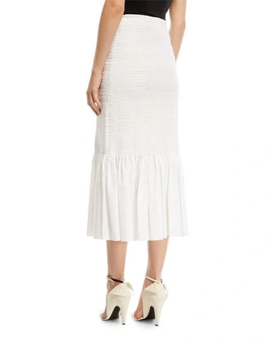 Shop Calvin Klein 205w39nyc Fitted Cotton Midi Skirt In White