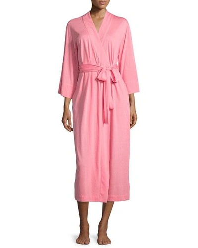 Shop Natori Shangri-la Long Robe In Heather Grey