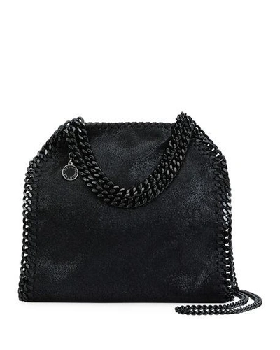 Shop Stella Mccartney Falabella Mini Chain Tote Bag In Black