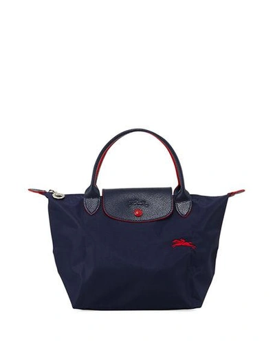 Shop Longchamp Le Pliage Club Small Top-handle Tote Bag In Navy