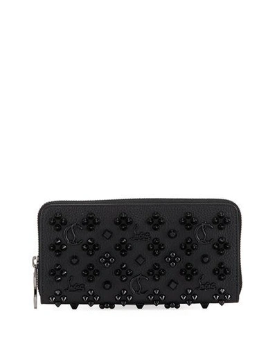 Shop Christian Louboutin Panettone Studded Wallet In Black