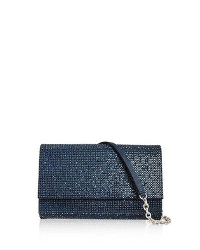 Shop Judith Leiber Fizzoni Full-beaded Clutch Bag In Midnight