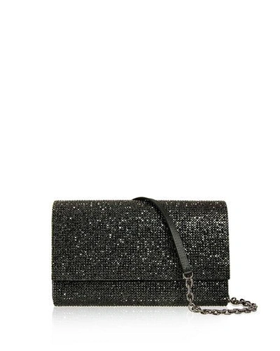 Shop Judith Leiber Fizzoni Full-beaded Clutch Bag In Jet