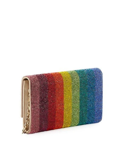 Shop Judith Leiber Fizzoni Rainbow Crystal Full-beaded Clutch Bag In Multi