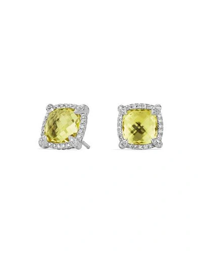Shop David Yurman 9mm Chatelaine Stud Earrings With Diamonds In Black Onyx