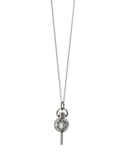Shop Monica Rich Kosann Sterling Silver Mini Carpe Diem Key Charm Necklace With Rock Crystal, 17"l