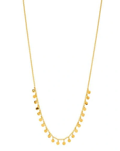 Shop Gorjana Chloe Mini Dangling Disc Necklace In Gold