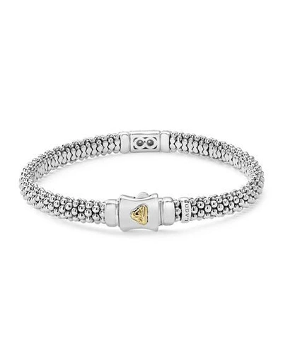 Shop Lagos Diamond Lux 6mm Single Station Bracelet With Diamonds In Silver