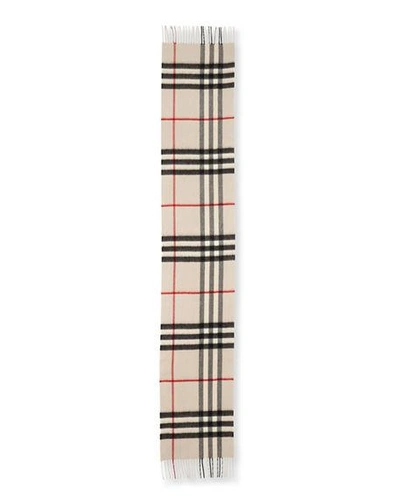 Burberry Off-white Cashmere Check Giant Scarf In Stone Check