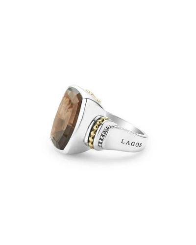 Shop Lagos 20mmm Caviar Color Smoky Quartz Ring