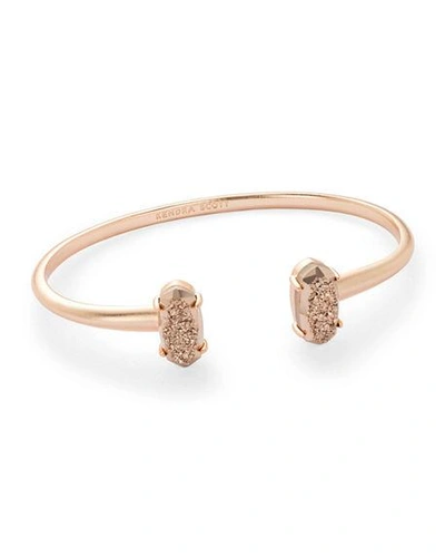 Shop Kendra Scott Edie Druzy Stone Bangle Bracelet In Rose Gold