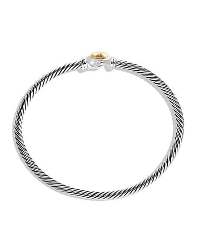 Shop David Yurman Cable Collectibles Heart Bracelet In Silver With 18k Gold, 3mm In Silver/gold