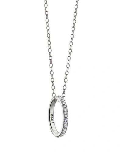 Shop Monica Rich Kosann 18k White Gold Love Diamond Poesy Ring Necklace In White/gold