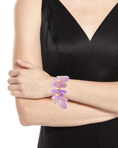 Shop Devon Leigh Purple Amethyst Spike Stretch Bracelet
