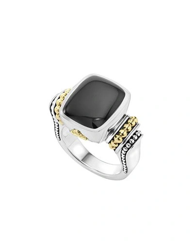 Shop Lagos Caviar Color Ring In Onyx