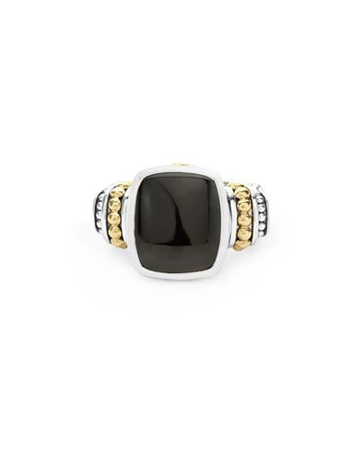 Shop Lagos Caviar Color Ring In Onyx