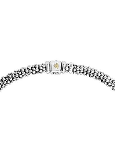 Shop Lagos Caviar Lux Diamond Station Necklace In Silver