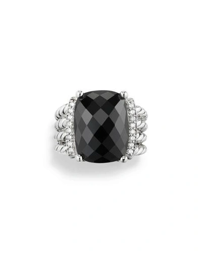 Shop David Yurman Wheaton Ring With Black Onyx And Diamonds
