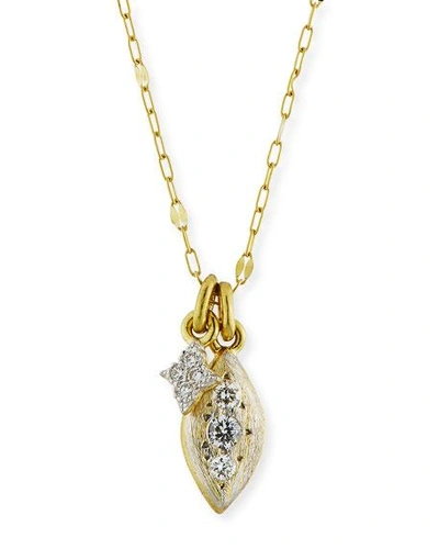 Shop Jude Frances 18k Moroccan Double Diamond Pendant Necklace In Gold