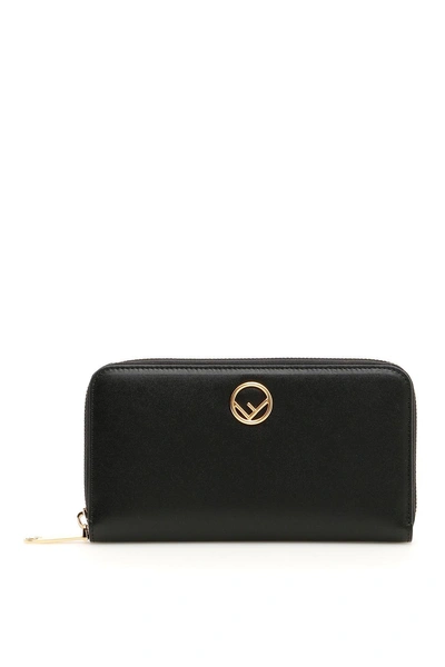 Shop Fendi Zip-around Wallet In Nero Oro Softnero