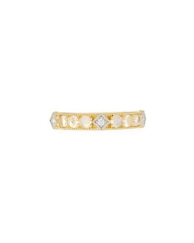 Shop Jude Frances Lisse Moonstone & Diamond Band Ring In 18k Yellow Gold
