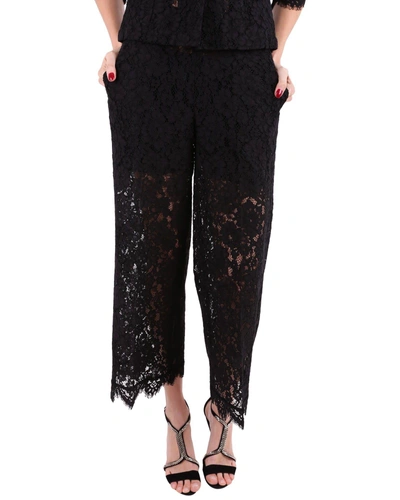 Shop Twinset Lace Trousers In Black