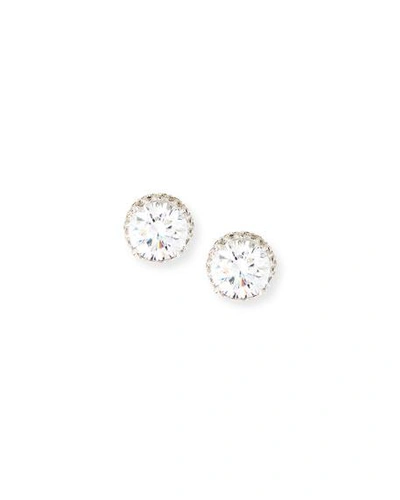 Shop Fantasia By Deserio Pave Cz Crystal Stud Earrings In Silver