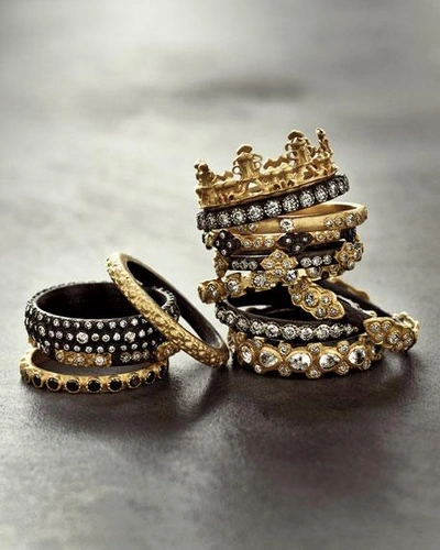 Shop Armenta Stackable Ring With Champagne Diamonds In Yellow/black